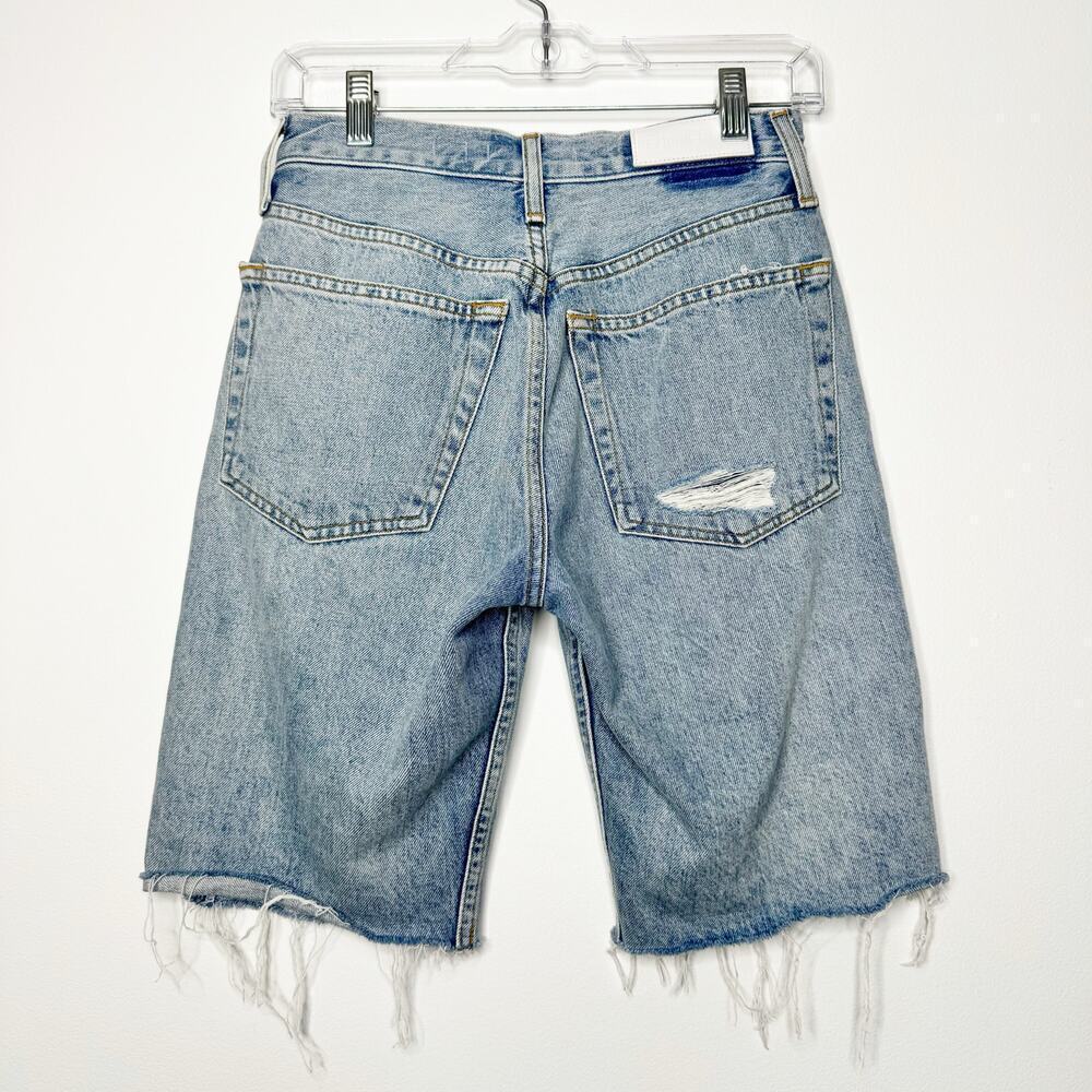 RE/DONE 80s Long Boy Short Distressed Denim Light Wash Boy Size 24 - Picture 5 of 8